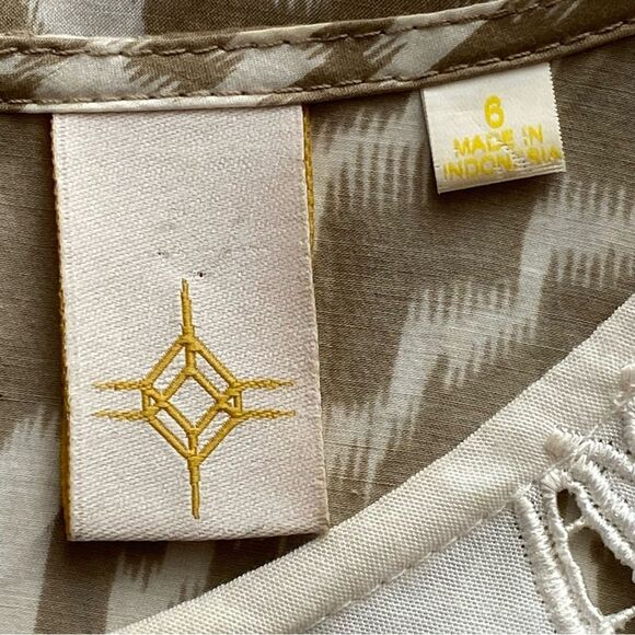 Andree DeLair x Anthropolgie Cream/ Tan Silk-Blend Sleeveless Maxi Dress Size 6 - Picture 11 of 16